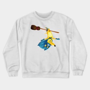 Peppe, the Super Puppy versus Flying Broom Crewneck Sweatshirt